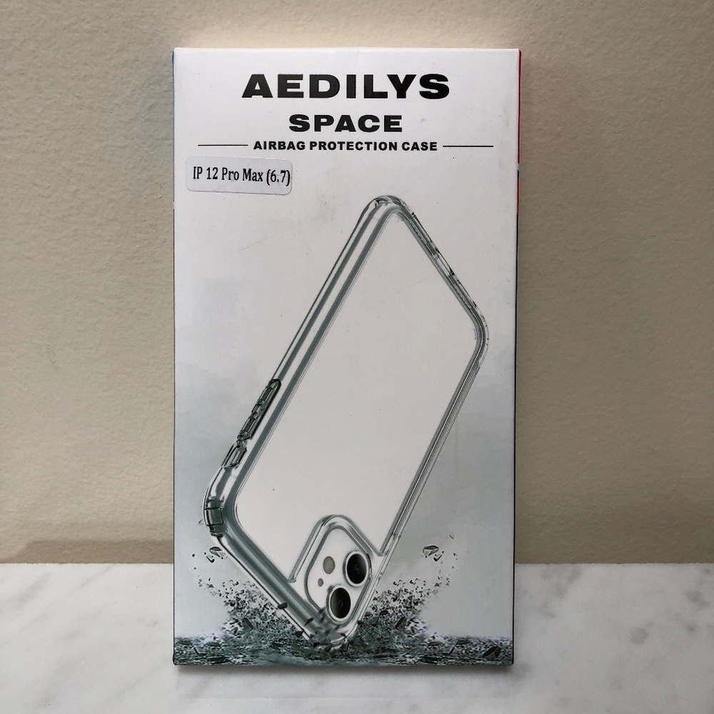 Aedilys Space Airbag Protection Case iPhone 12 Pro Max Clear Screen Protectors